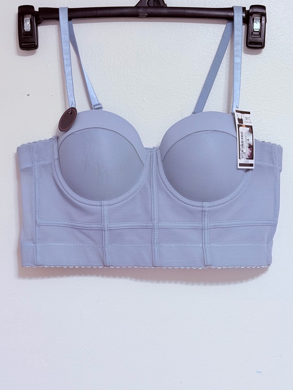 YMI Longline Strapless Convertible Bra - Light Blue 38C